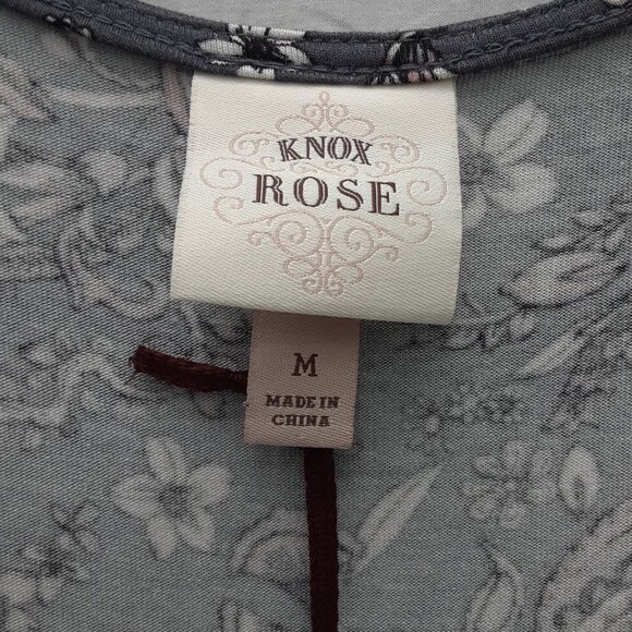 KNOX ROSE Grey Floral Sleeveless Tank Top | Size M - Picture 7 of 8